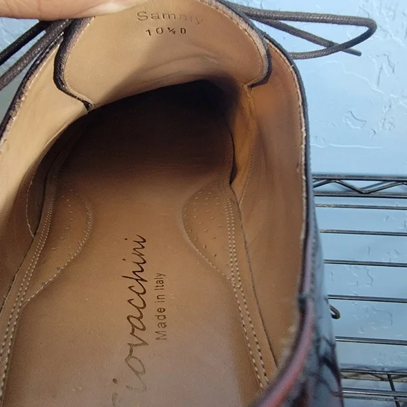 Giovacchini Cognac Wingtip Derby Dress Shoes Handmade Italy 10.5 Giovacchini Cognac Wingtip Derby Dress Shoes Handmade Italy 10.5 main image 3
